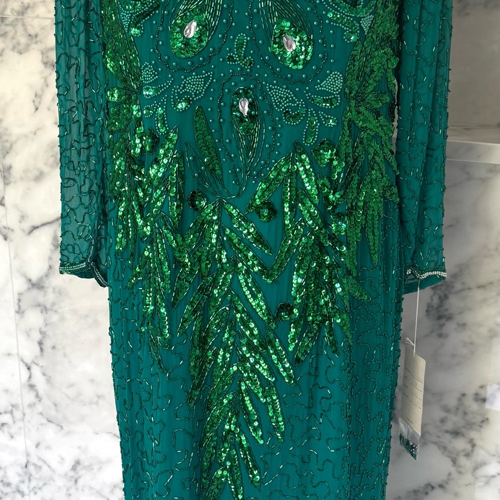 Elegant Green Embellished Dress